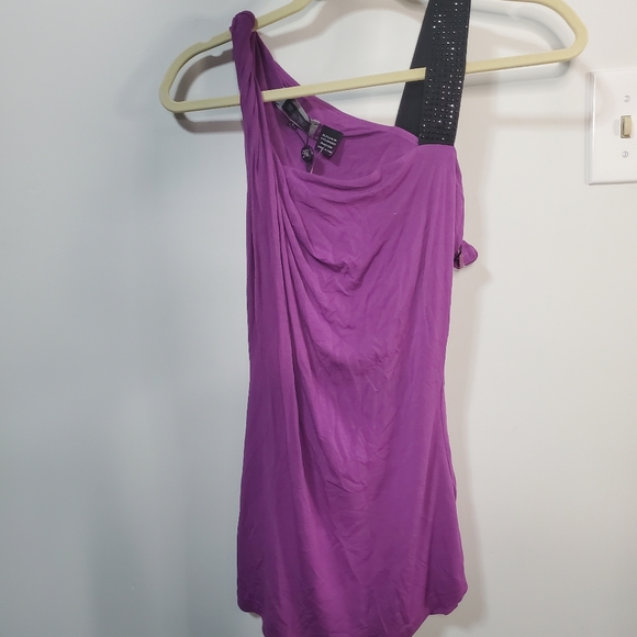 MISS ME Jean Brand Purple Asymmetric Tank Top - Picture 9 of 12